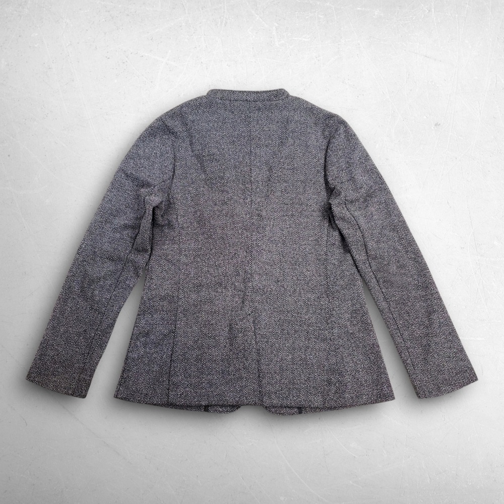 Banana Republic Knit Casual Blazer Women M Black White Herringbone Dark Academia
